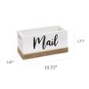 Elegant Designs Mail Holder, Sorter with Wrapped Roped Bottom, Cutout Handles, and Mail Script in Black, White HG2036-WHT